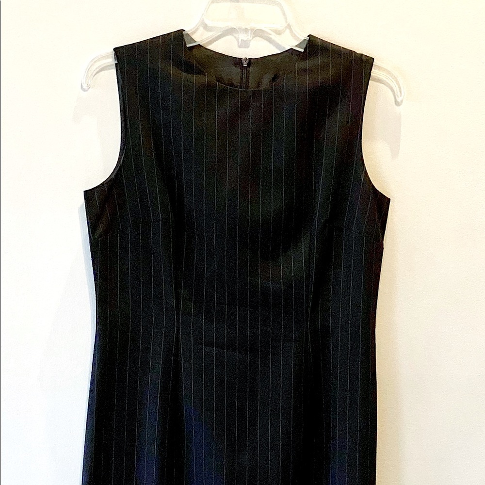 Agnes B. navy blue wool milano acanthe dress